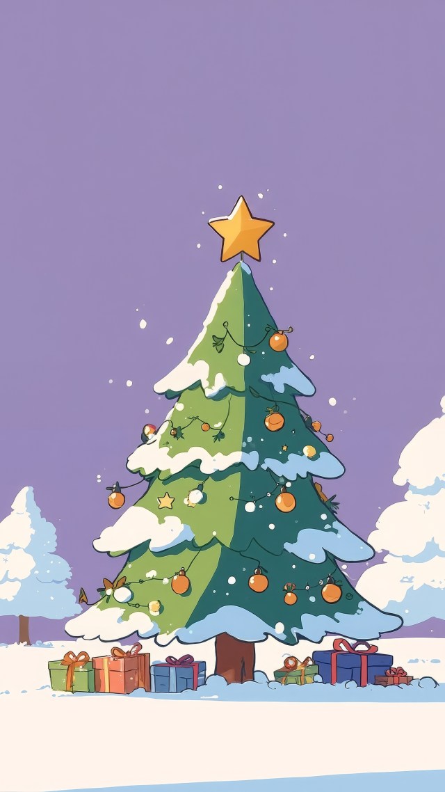 snowy pine wallpaper, snow-covered trees, snowy scenery, background for mobile wallpaper (vertical)