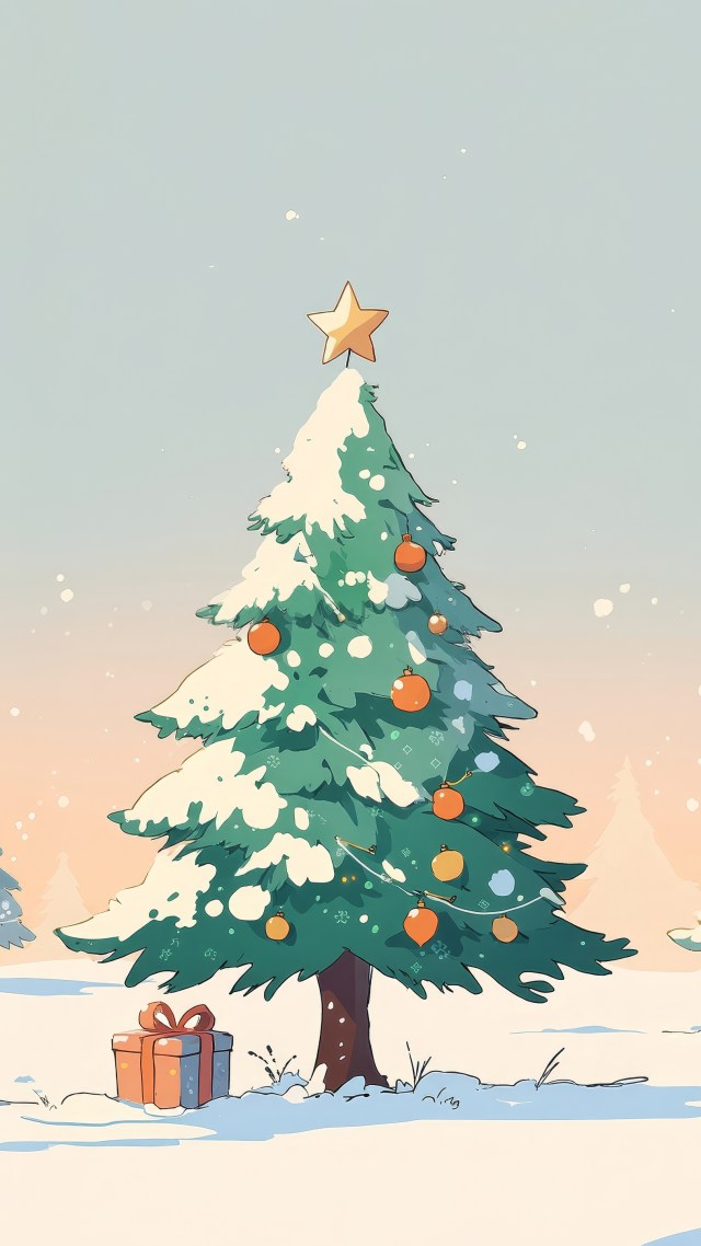 pine forest wallpaper, snowy scenery, frosty forest, background for mobile wallpaper (vertical)