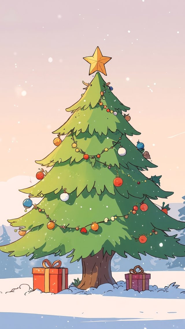 pine forest wallpaper, winter scenery, snowy pines, background for mobile wallpaper (vertical)