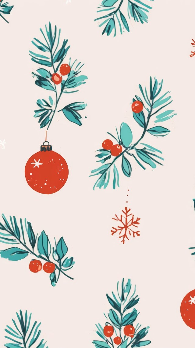 christmas ornaments wallpaper, winter scenes, holiday ornaments, background for mobile wallpaper (vertical)