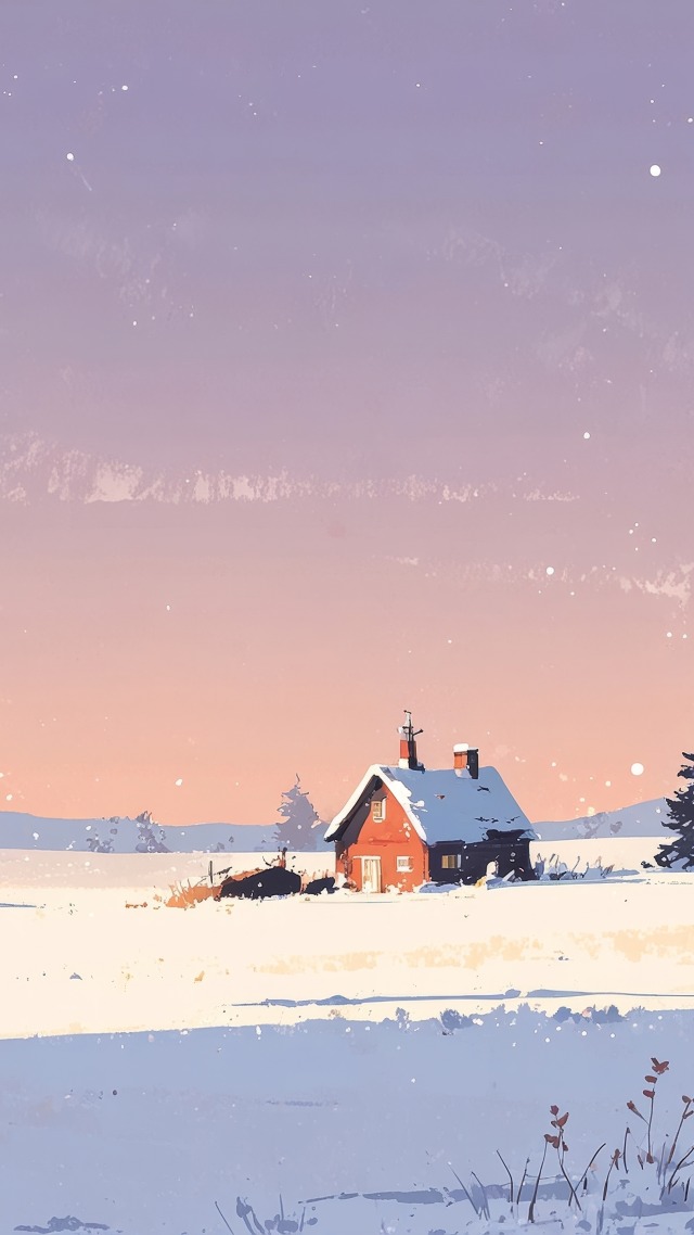 cozy blankets wallpaper, fireside warmth, snow covered trees, background for mobile wallpaper (vertical)