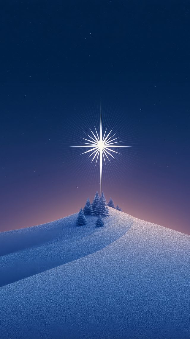 winter night wallpaper, snowy night, cosmic beauty, background for mobile wallpaper (vertical)