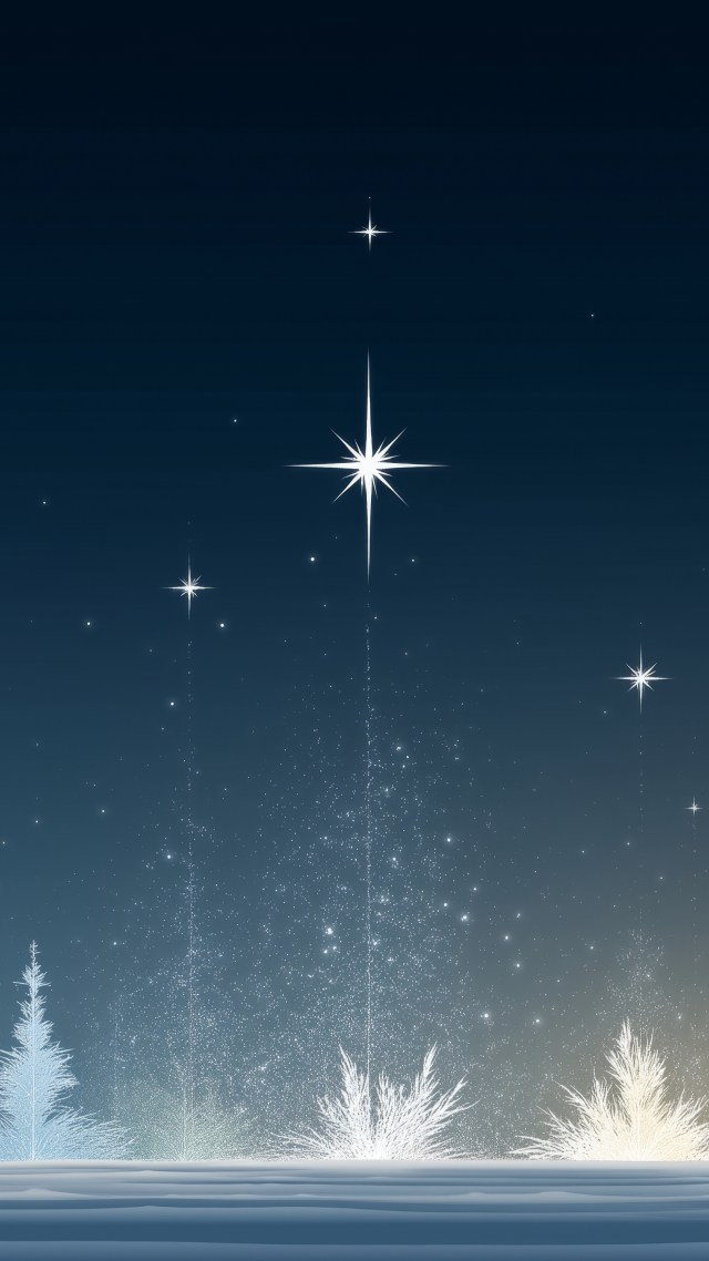 north star wallpaper, outdoor illumination, christmas cheer, background for mobile wallpaper (vertical)