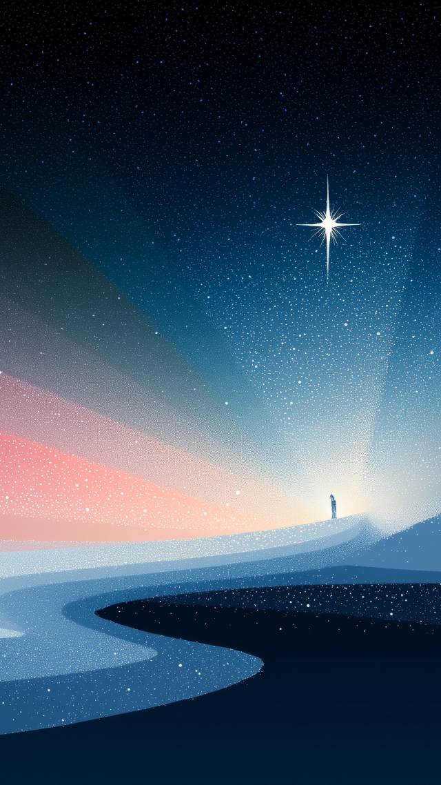 north star wallpaper, holiday lights, christmas spirit, background for mobile wallpaper (vertical)