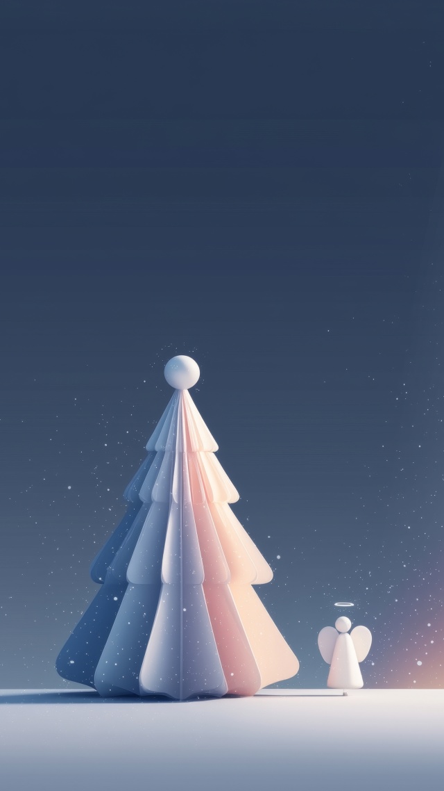 snow angel wallpaper, snowy background, frosty background, background for mobile wallpaper (vertical)