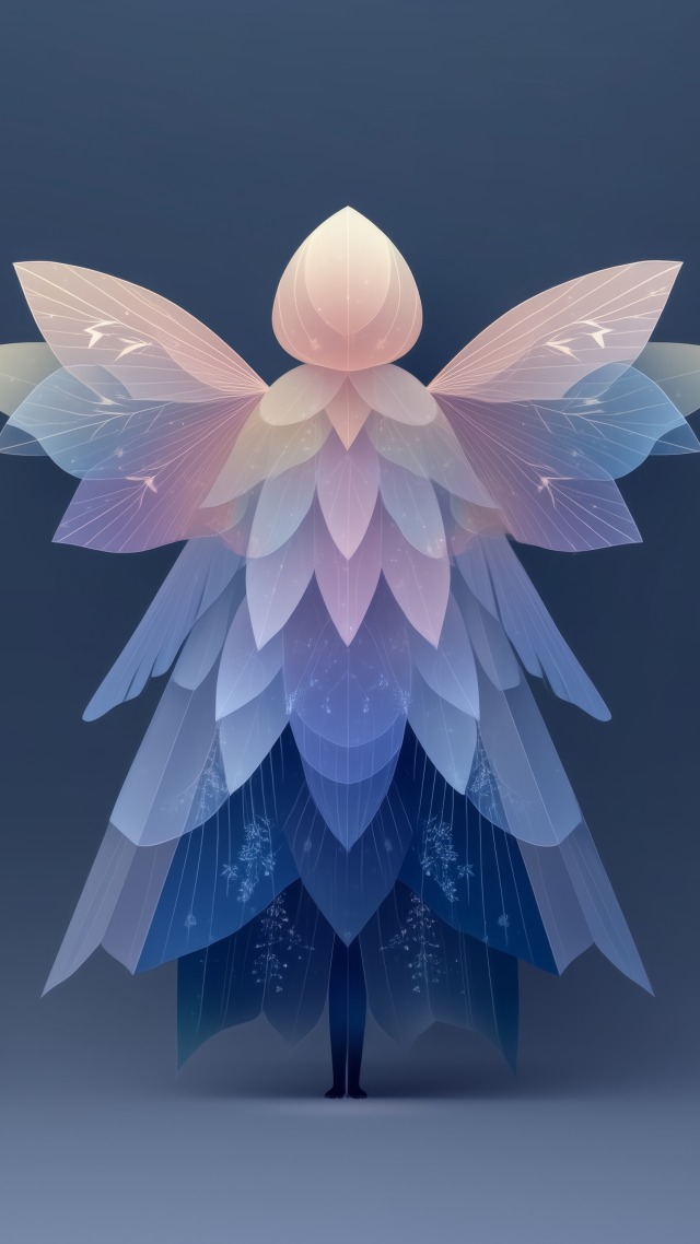 snow angel wallpaper, serene background, cold weather, background for mobile wallpaper (vertical)