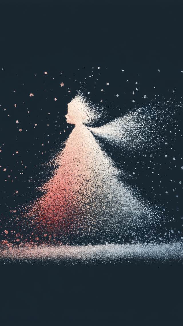 snow angel wallpaper, snowy background, frosty weather, background for mobile wallpaper (vertical)
