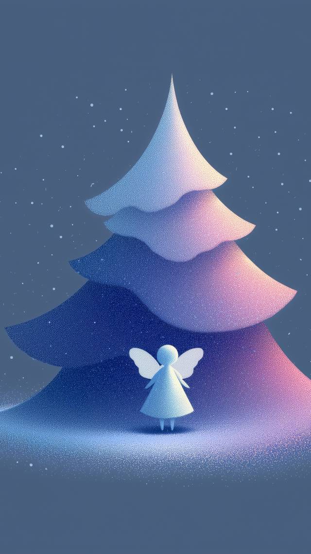 angel snow wallpaper, christmas ornaments, christmas angel, background for mobile wallpaper (vertical)