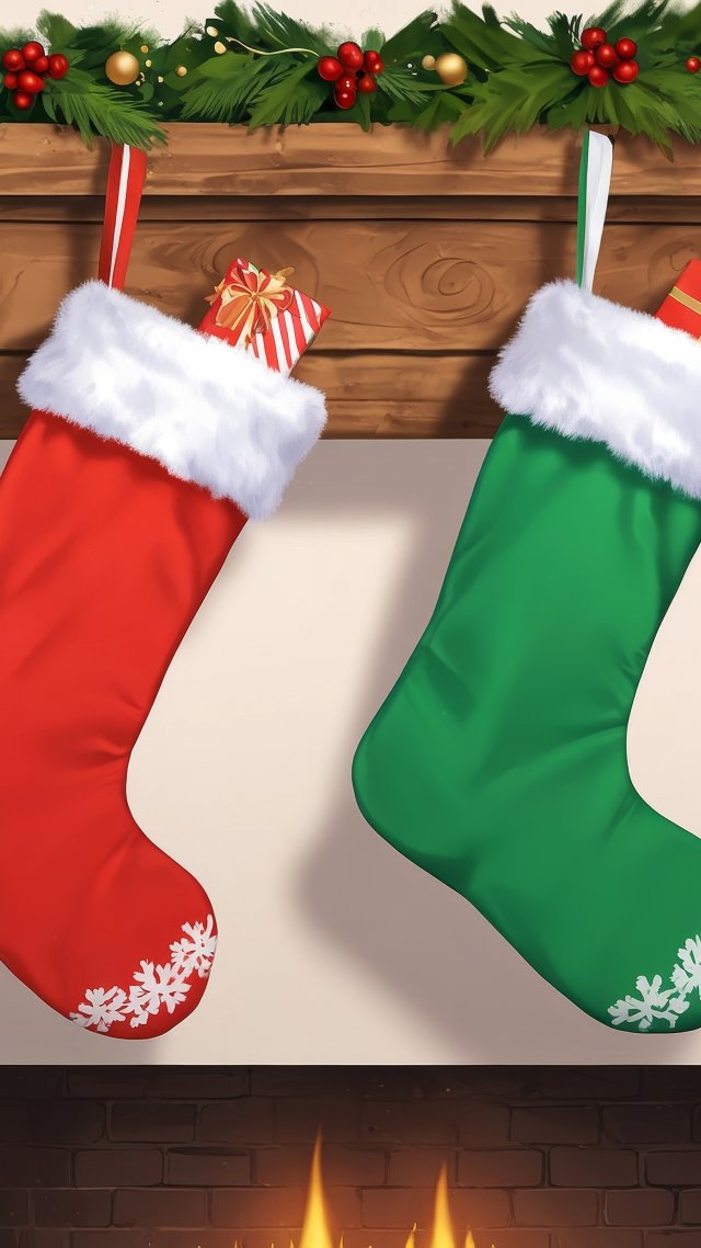 stocking wallpaper, stuffers, holiday treats, background for mobile wallpaper (vertical)