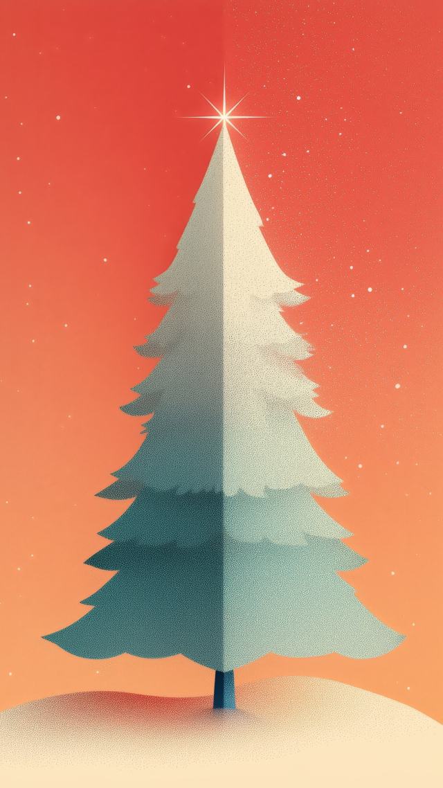 winter tree wallpaper, serene forest, landscape photography, background for mobile wallpaper (vertical)