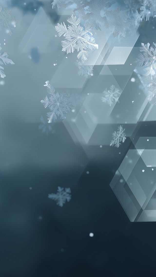 snow patterns wallpaper, nature-inspired art, cool tones, background for mobile wallpaper (vertical)