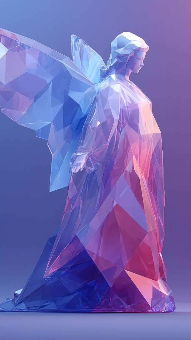 winter decor wallpaper, ice art, winter art, background for mobile wallpaper (vertical)