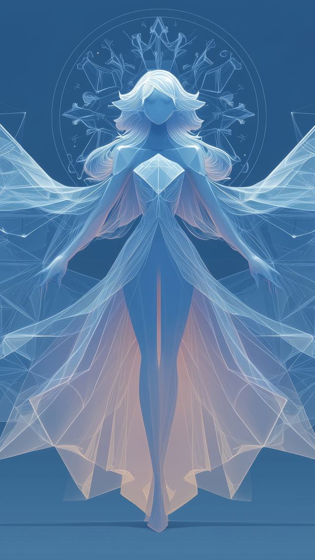 ice queen wallpaper, magical winter, icy blue, background for mobile wallpaper (vertical)