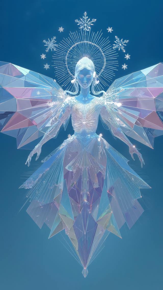ice queen wallpaper, chill vibes, crystalline snow, background for mobile wallpaper (vertical)