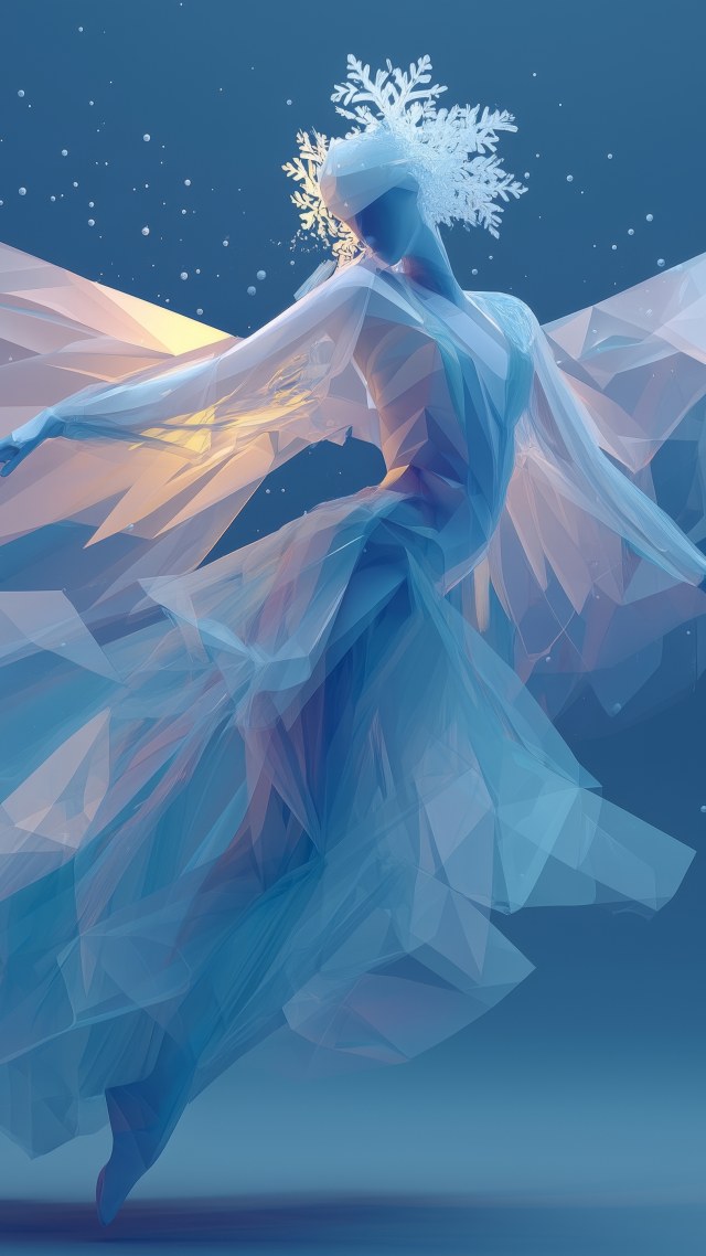 frozen dreams wallpaper, magical winter, ice princess, background for mobile wallpaper (vertical)
