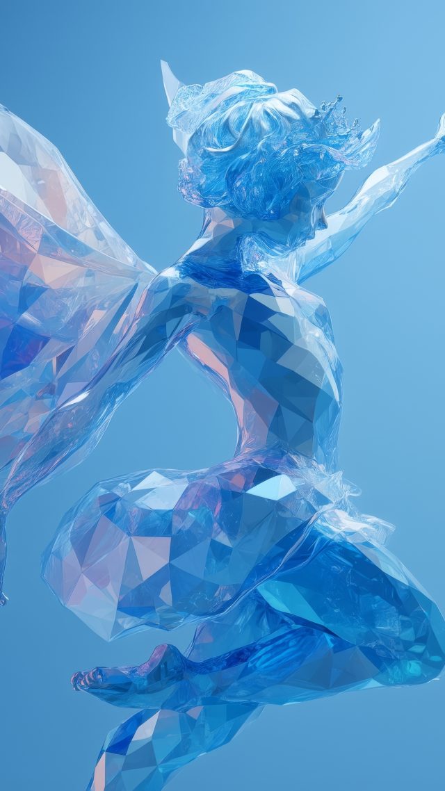 sculpture wallpaper, winter fantasy, magical realm, background for mobile wallpaper (vertical)