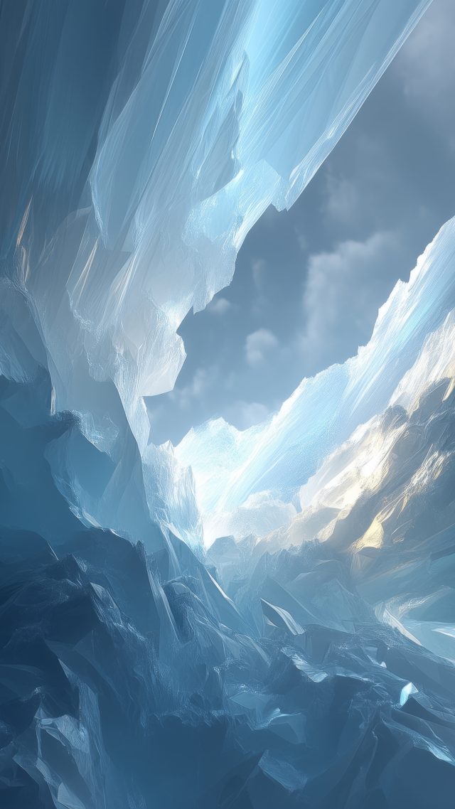winter chill wallpaper, crystal frost, crystalline structures, background for mobile wallpaper (vertical)