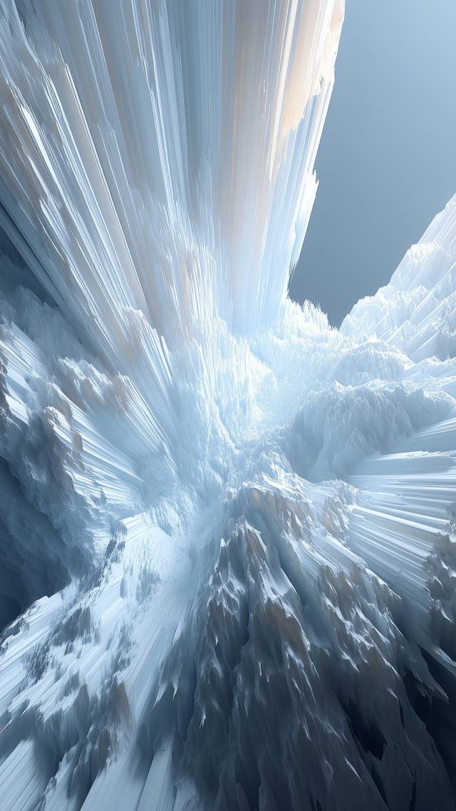 crystalline structure wallpaper, frosty texture, chill aesthetics, background for mobile wallpaper (vertical)