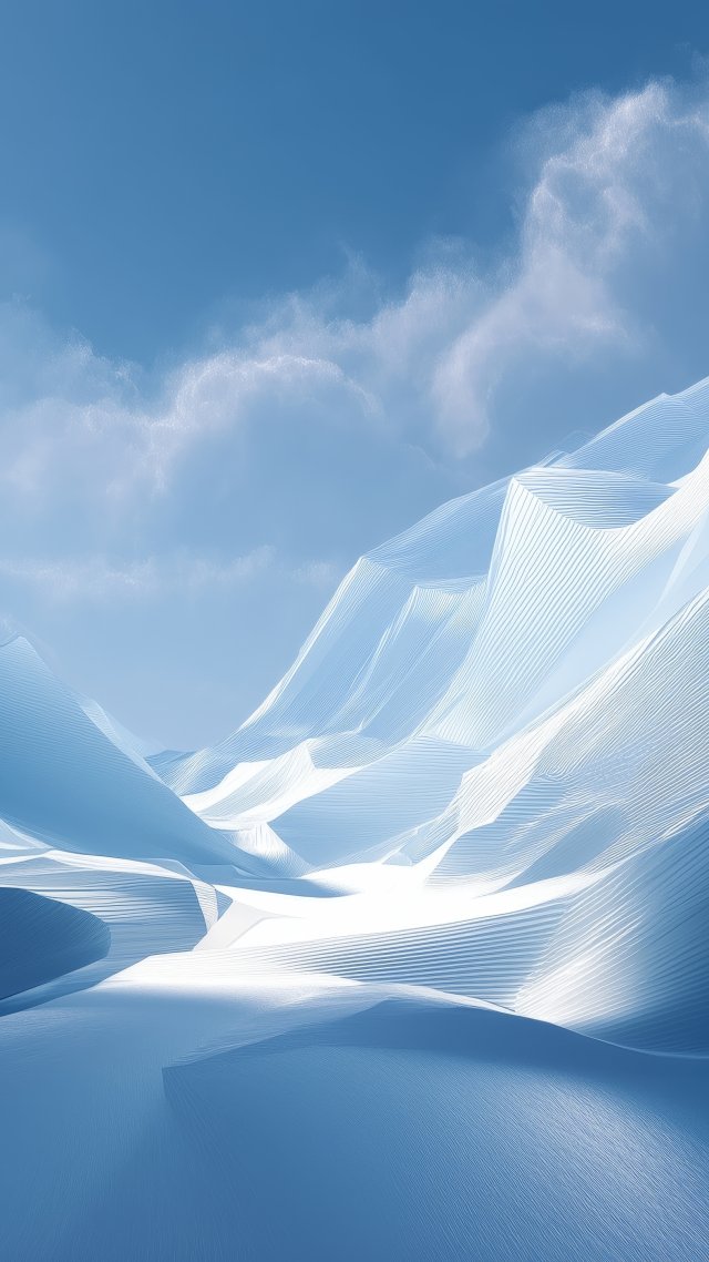 modern abstract wallpaper, minimalist ice, frost patterns, background for mobile wallpaper (vertical)