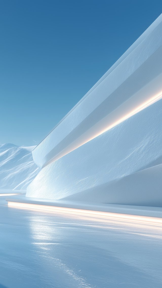 icy winter wallpaper, frosty patterns, geometric snow, background for mobile wallpaper (vertical)