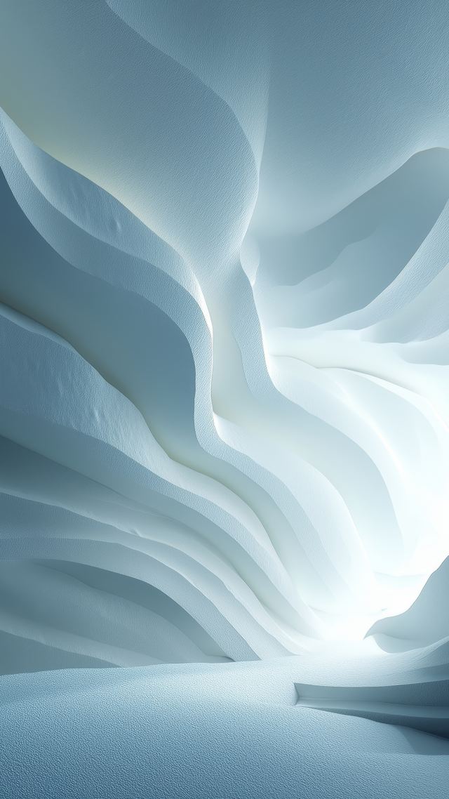 winter geometry wallpaper, icy textures, minimalistic ice art, background for mobile wallpaper (vertical)