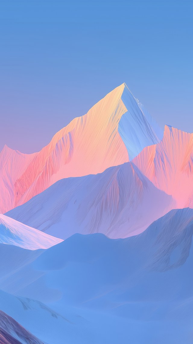 snowy mountains wallpaper, majestic peaks, cold climate, background for mobile wallpaper (vertical)