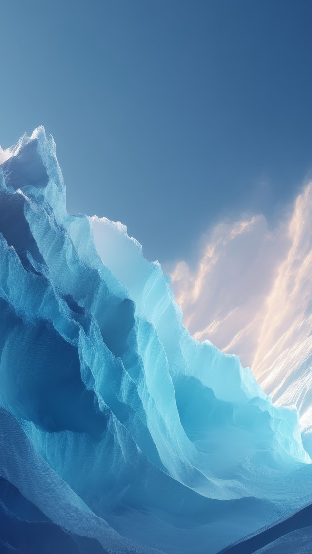 minimal abstract mountains wallpaper, snowy peaks, serene gradients, background for mobile wallpaper (vertical)