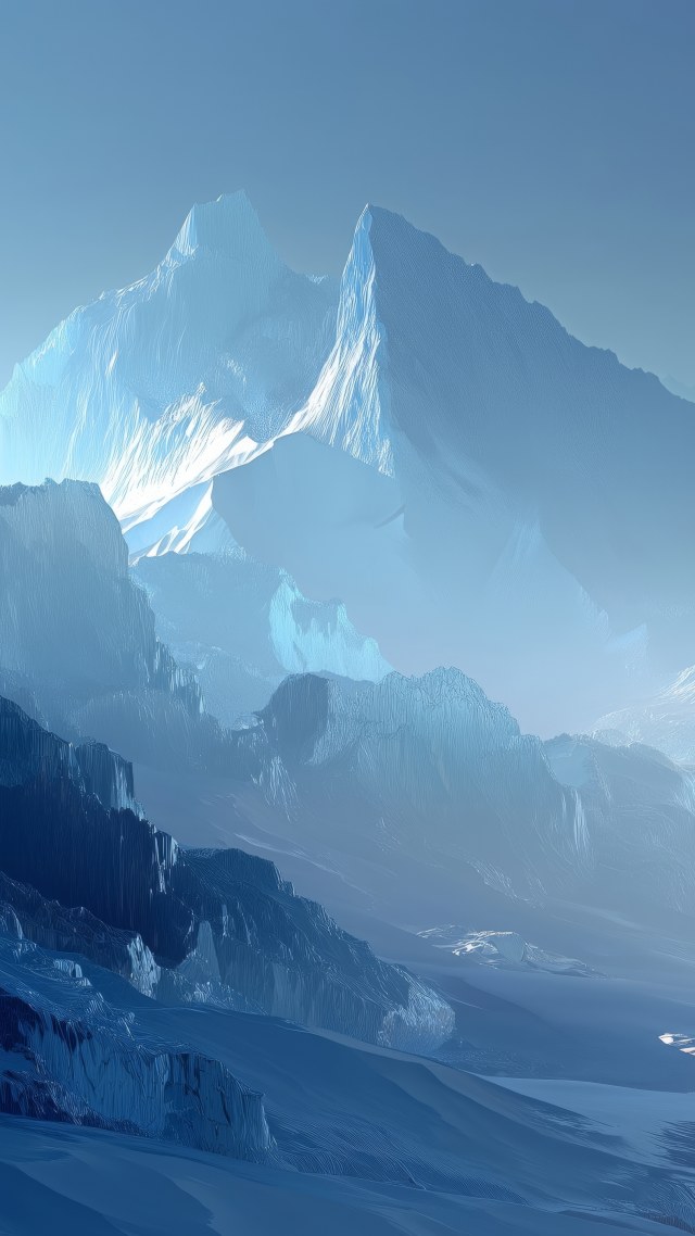 minimal abstract mountains wallpaper, serene nature, serene design, background for mobile wallpaper (vertical)