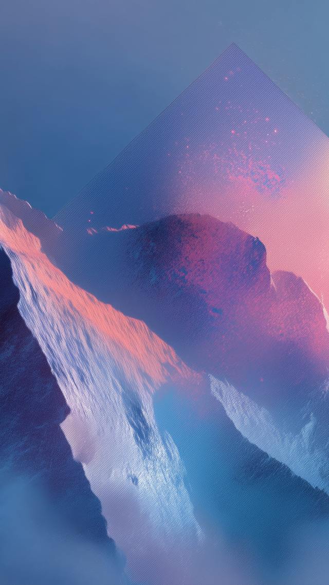 minimalist landscape wallpaper, tranquil environment, serene winter, background for mobile wallpaper (vertical)