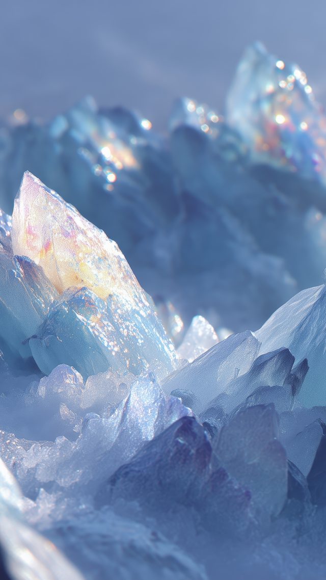 fractal wallpaper, icy shards, geometric designs, background for mobile wallpaper (vertical)