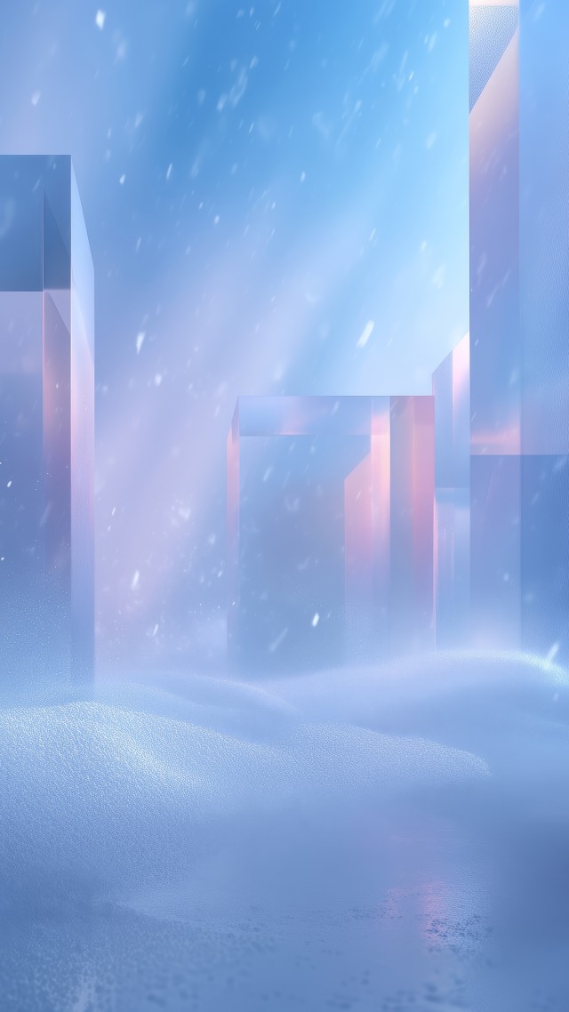 fractal wallpaper, icy shards, winter landscapes, background for mobile wallpaper (vertical)