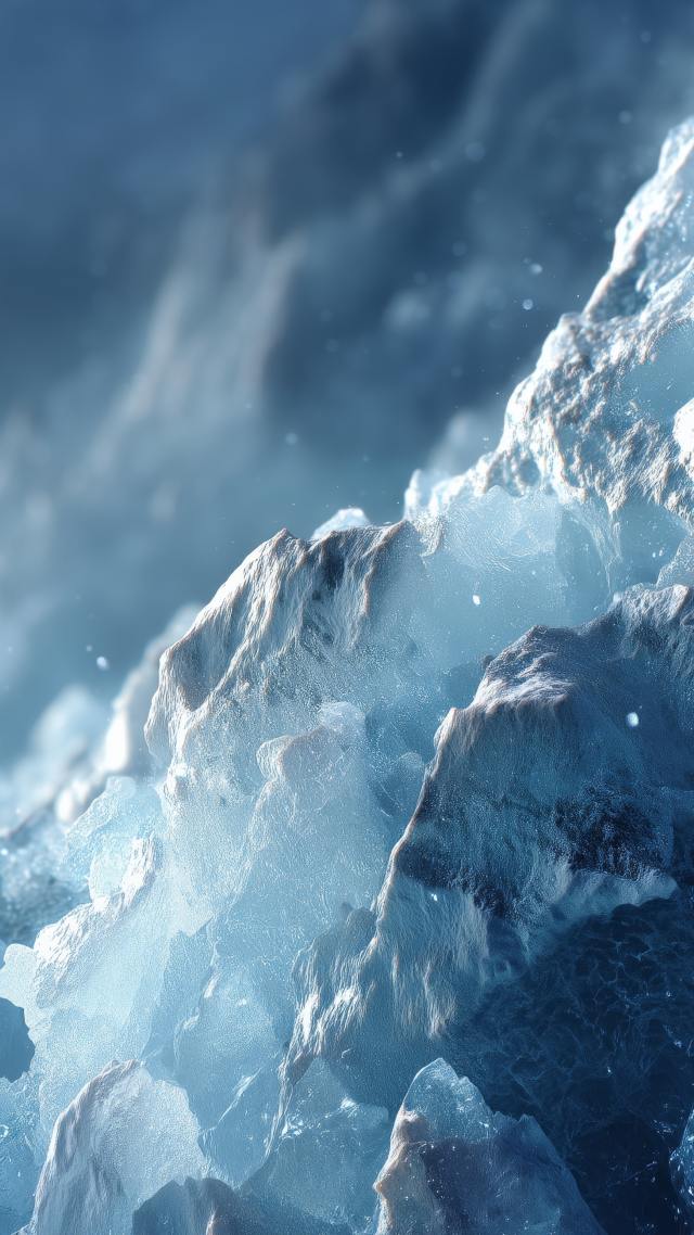 fractal wallpaper, icy shards, natural wonders, background for mobile wallpaper (vertical)
