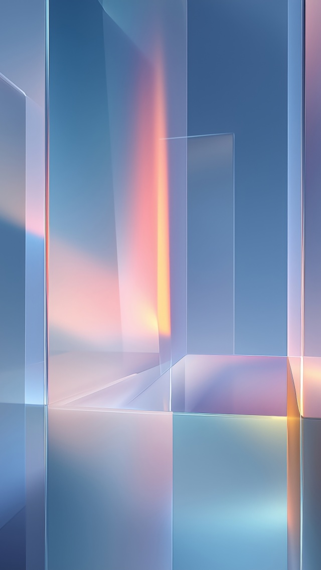 crystalline abstract wallpaper, faceted, colorful gradients, background for mobile wallpaper (vertical)