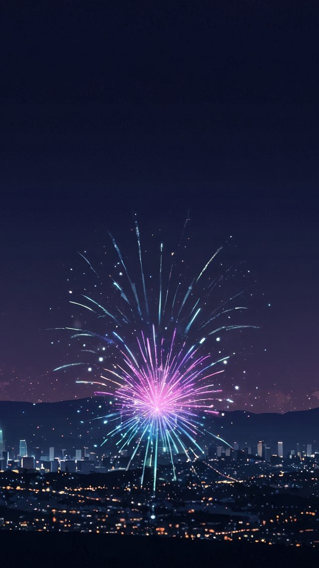 new years day wallpaper, midnight countdown, party decorations, background for mobile wallpaper (vertical)