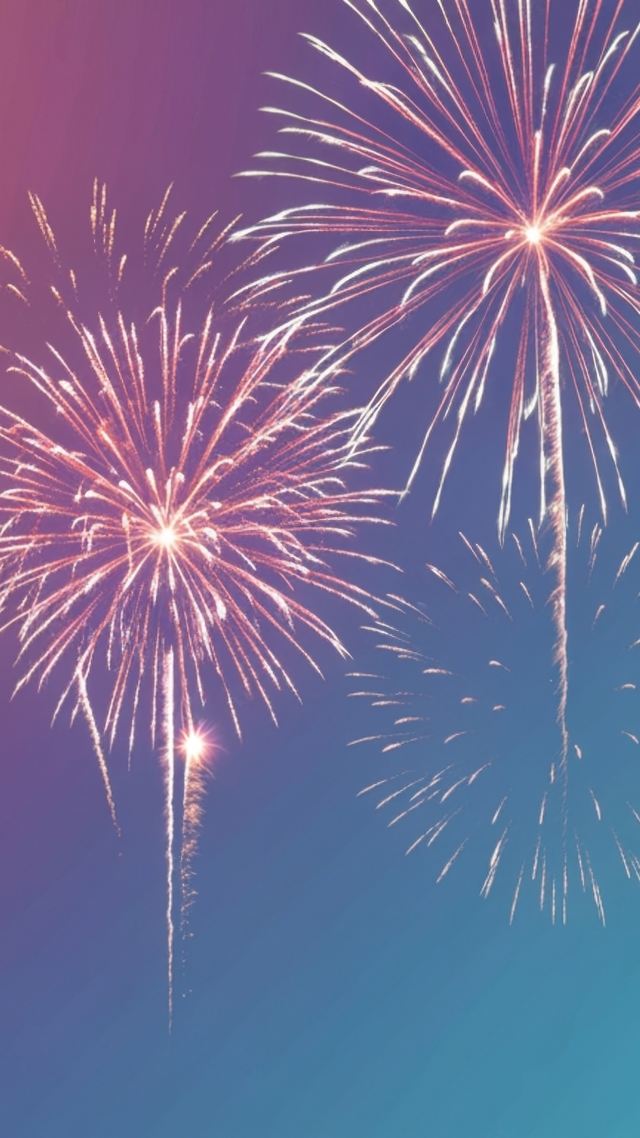fireworks wallpaper, countdown, sparkling lights, background for mobile wallpaper (vertical)