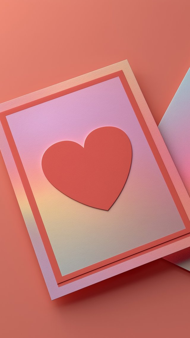 valentines card wallpaper, love craft, romantic gesture, background for mobile wallpaper (vertical)