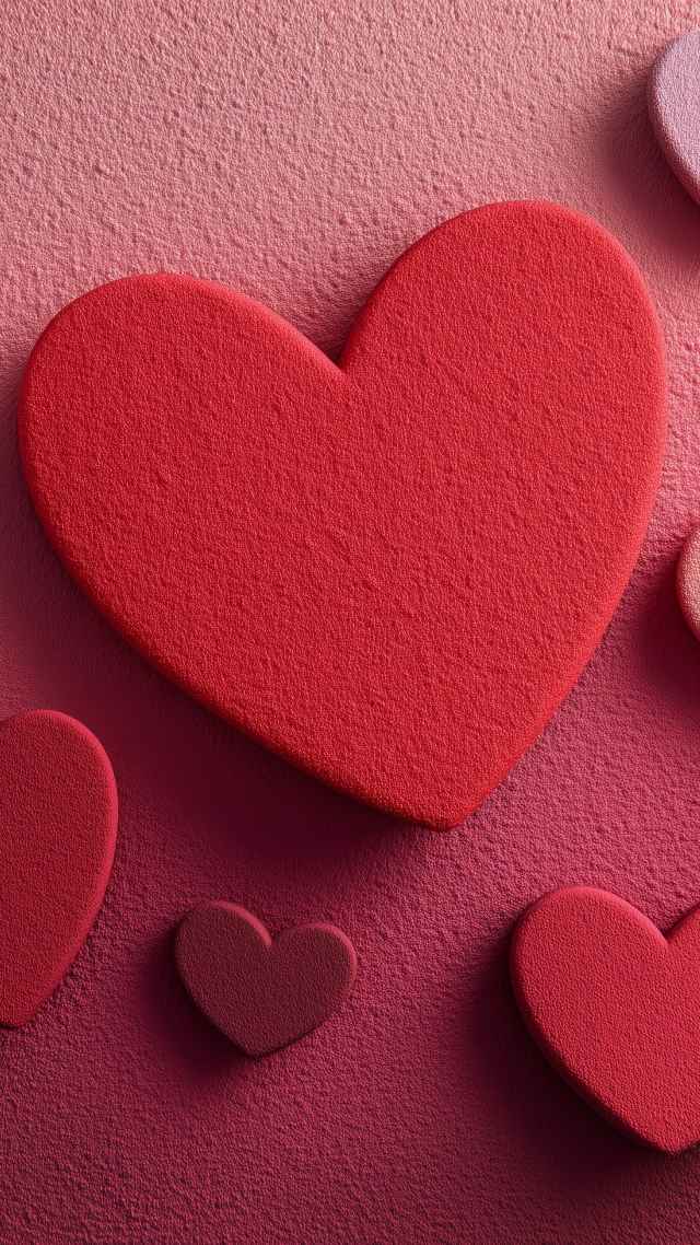 relationship wallpaper, heart decorations, love art, background for mobile wallpaper (vertical)