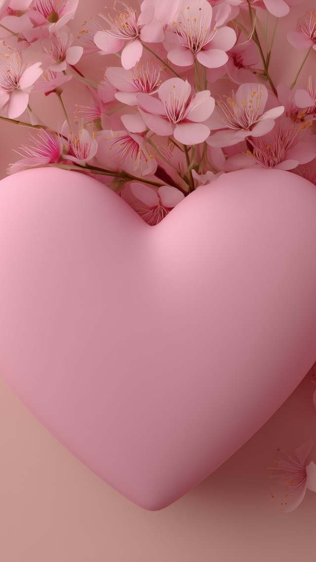 valentine gift wallpaper, heartfelt message, pastel hearts, background for mobile wallpaper (vertical)