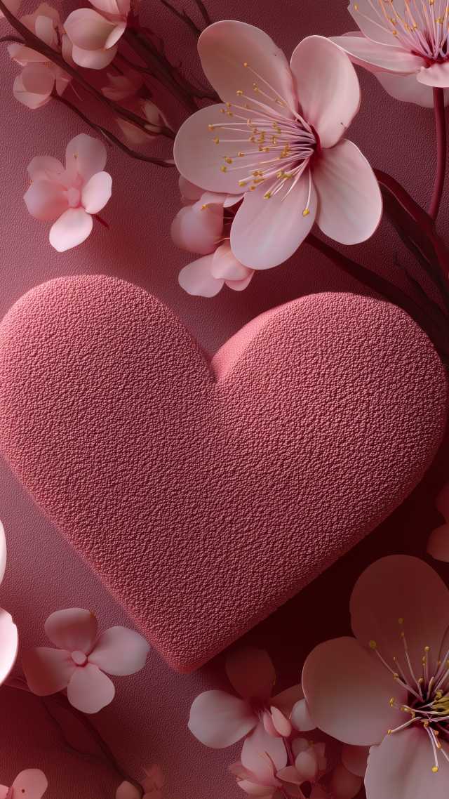 pastel hearts wallpaper, relationship goals, floral arrangements, background for mobile wallpaper (vertical)