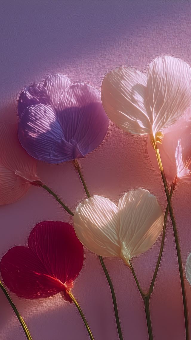 heartfelt gifts wallpaper, valentines day decor, pastel decorations, background for mobile wallpaper (vertical)