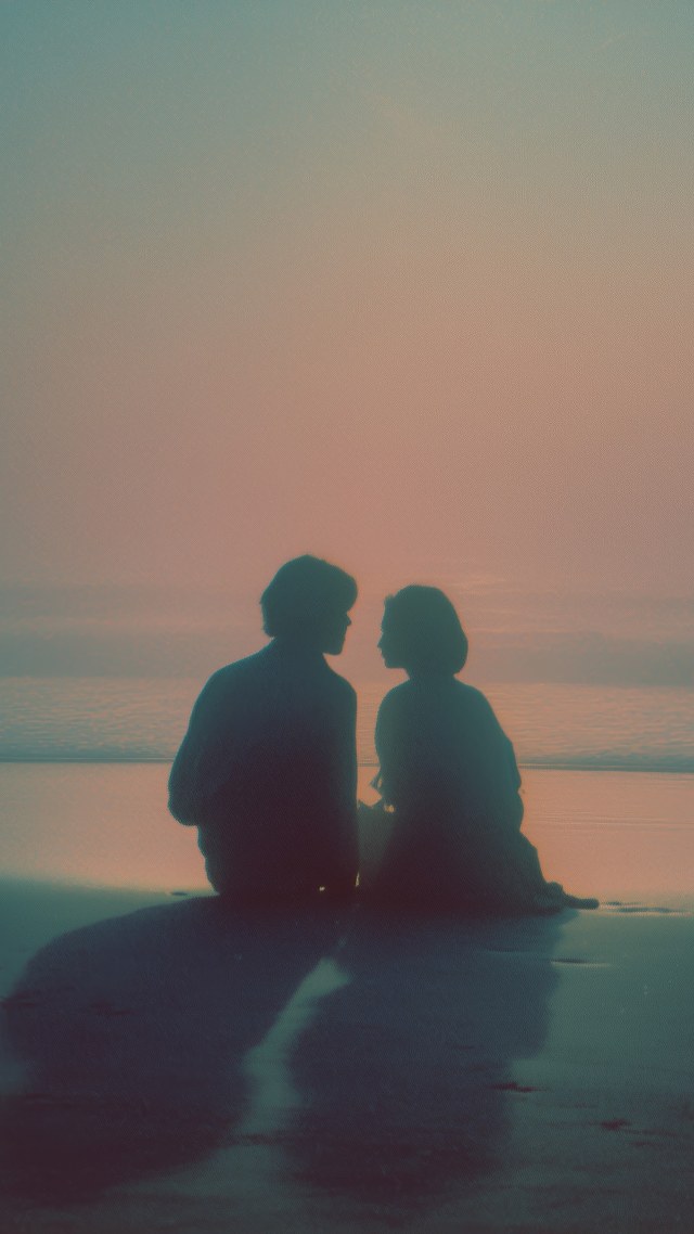 beachside bliss wallpaper, coastal aesthetic, intimate moments, background for mobile wallpaper (vertical)