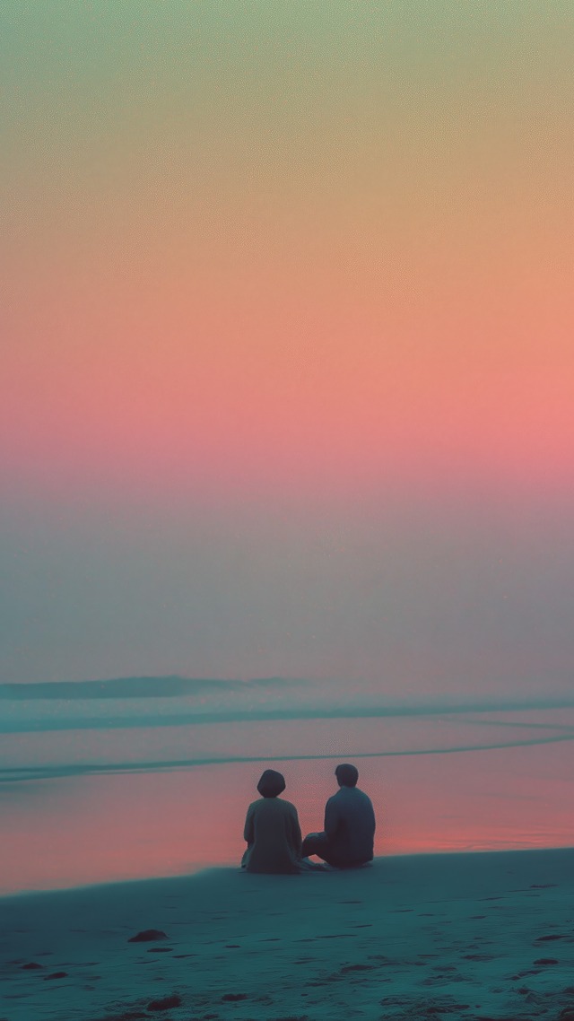 gentle waves wallpaper, nature connection, intimate moment, background for mobile wallpaper (vertical)