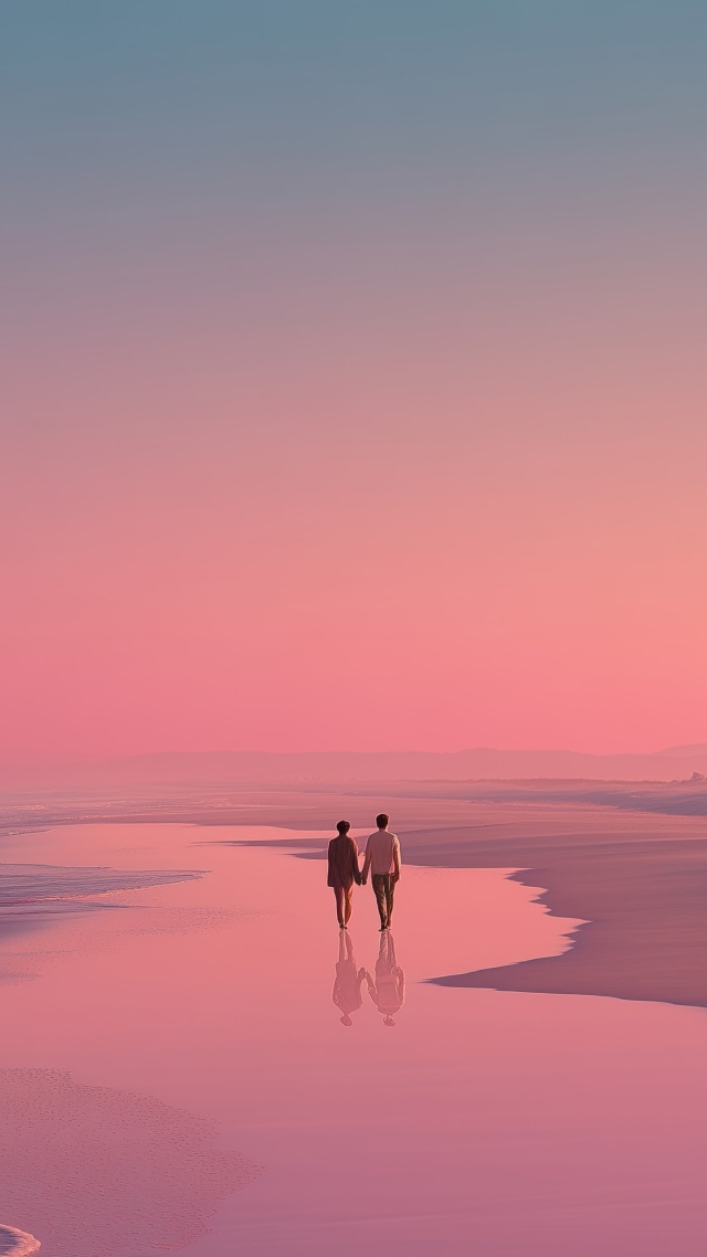 embrace wallpaper, ocean aesthetic, intimate connection, background for mobile wallpaper (vertical)