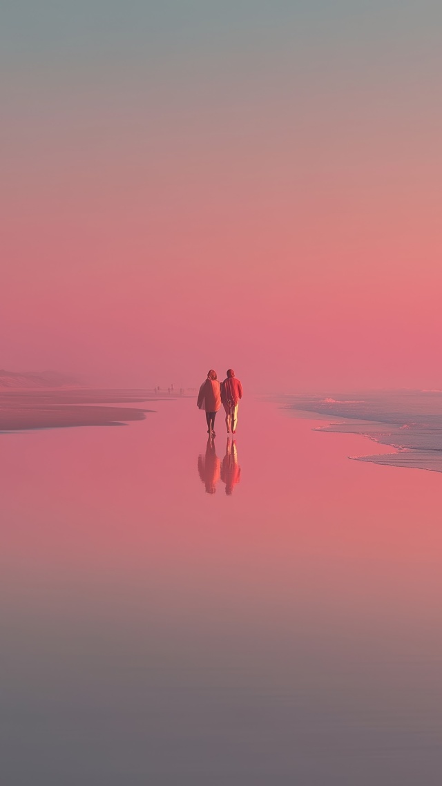 warm sand wallpaper, peaceful ocean, soft love, background for mobile wallpaper (vertical)