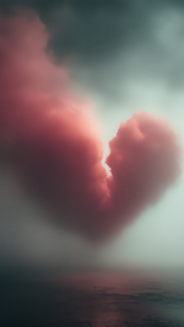 broken heart wallpaper, melancholy mood, dark romance, background for mobile wallpaper (vertical)