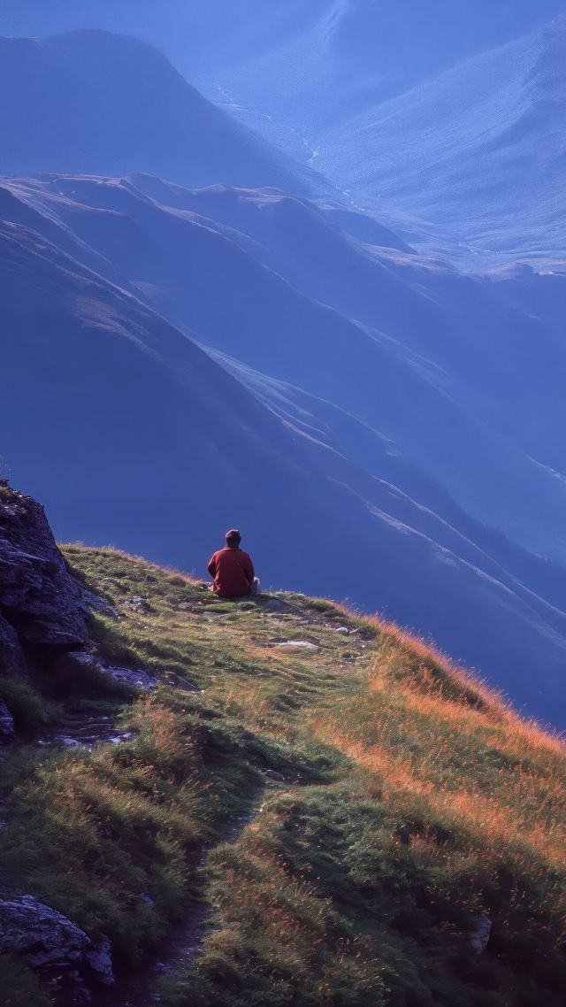 summit view wallpaper, retro, vintage travel, background for mobile wallpaper (vertical)