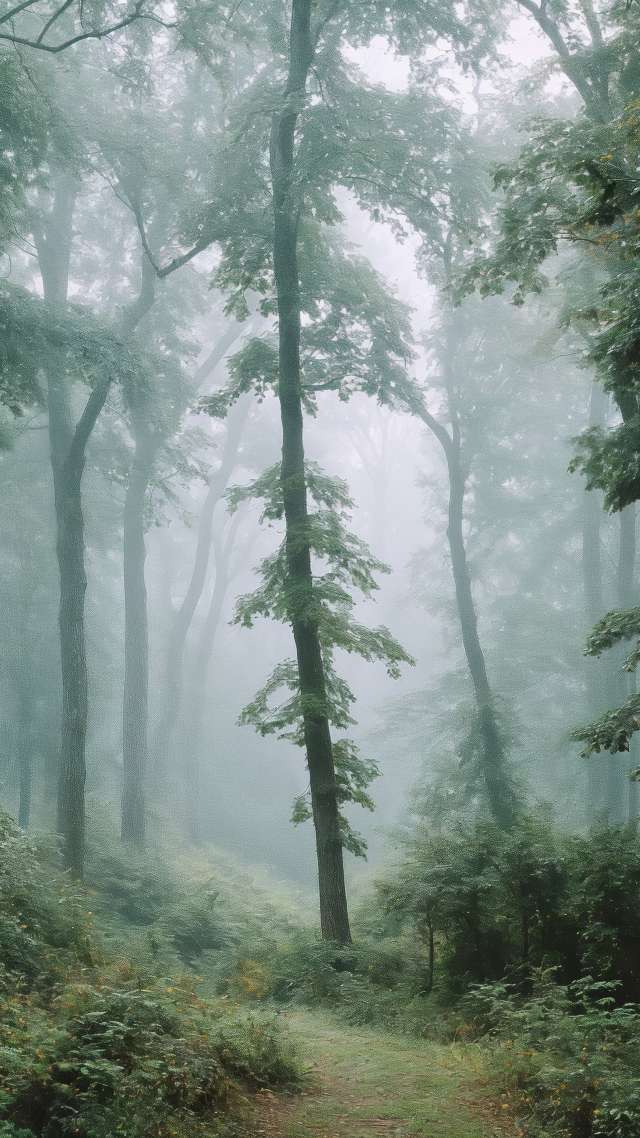 wild forest wallpaper, mossy, natural landscape, background for mobile wallpaper (vertical)