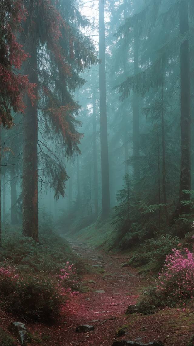 tranquil grove wallpaper, mystical landscape, enchantment, background for mobile wallpaper (vertical)