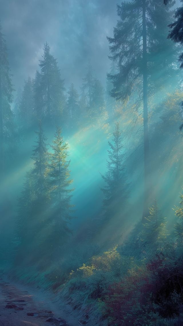 fairy tale wallpaper, ethereal light, dreamy colors, background for mobile wallpaper (vertical)