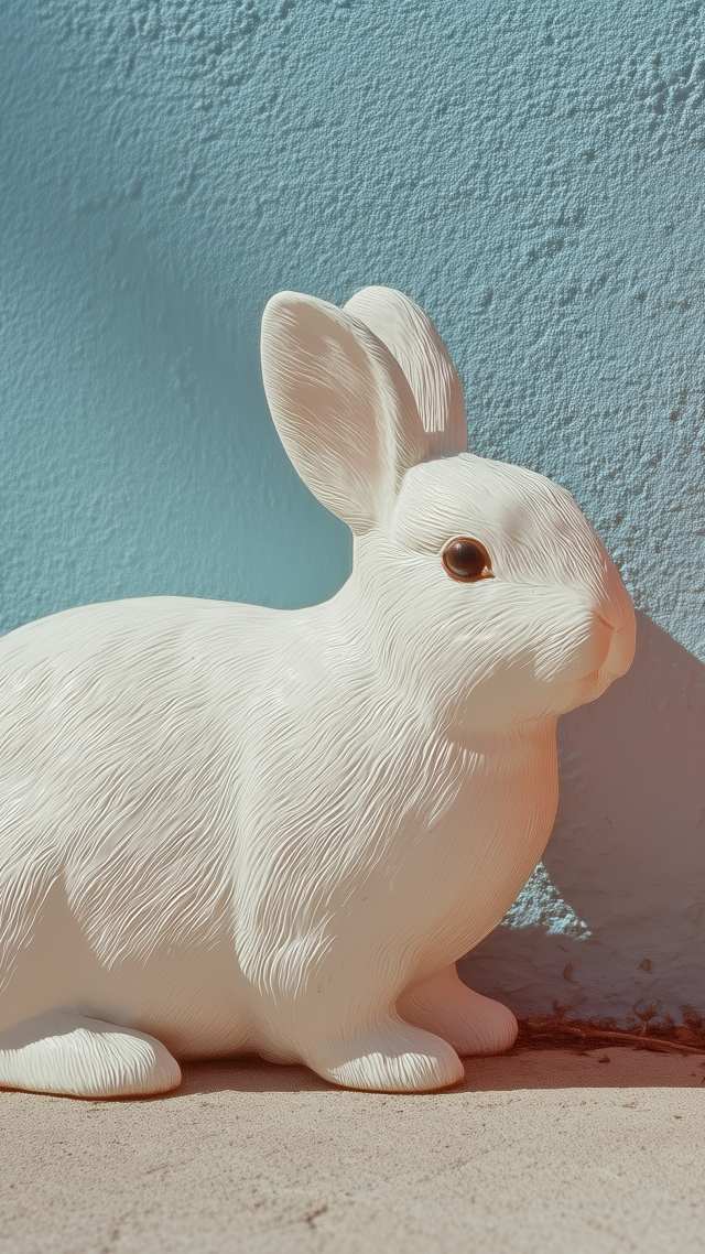 decoration wallpaper, cute bunnies, whimsical design, background for mobile wallpaper (vertical)